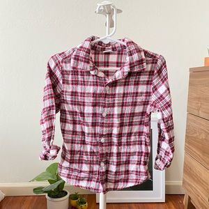 🦋 Boys 3T Cotton Plaid Flannel Button Down Shirt